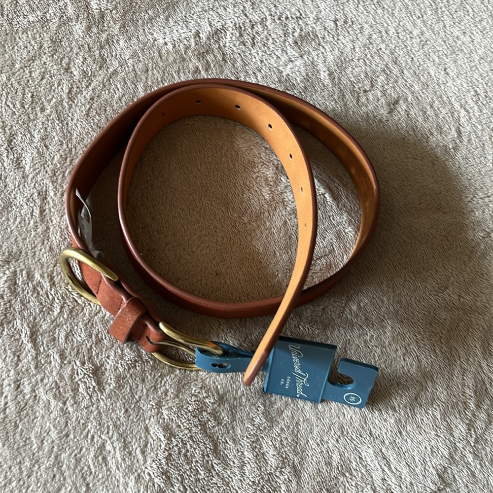 NWT Universal Thread Women Large Belt Blush OrangeFaux Leather AntiqueGoldBuckle